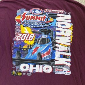 NHRA Summit Racing Nationals 2018 Shirt Mens 3XL Red Drag Racing Tee T-Shirt